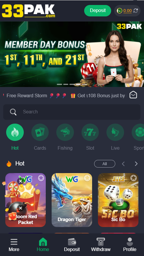 33PAK Game interface image